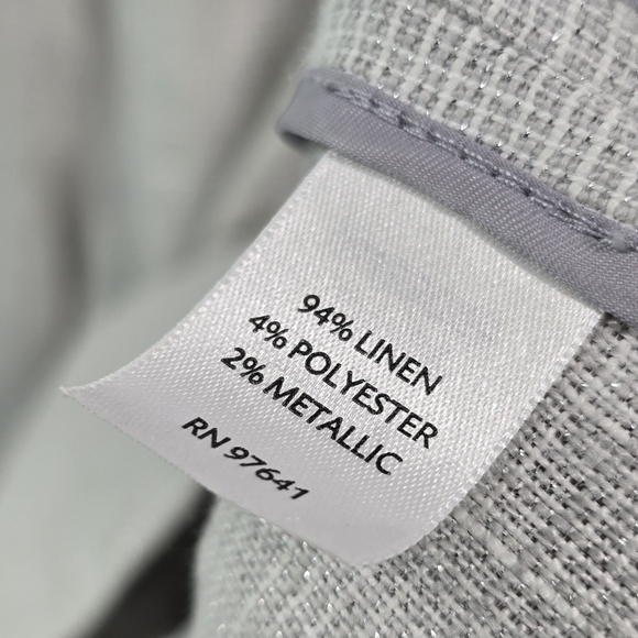 J Jill Jacket Womens Large Linen Gray Silver Blazer Unstructured Two Button Tie - Picture 9 of 12